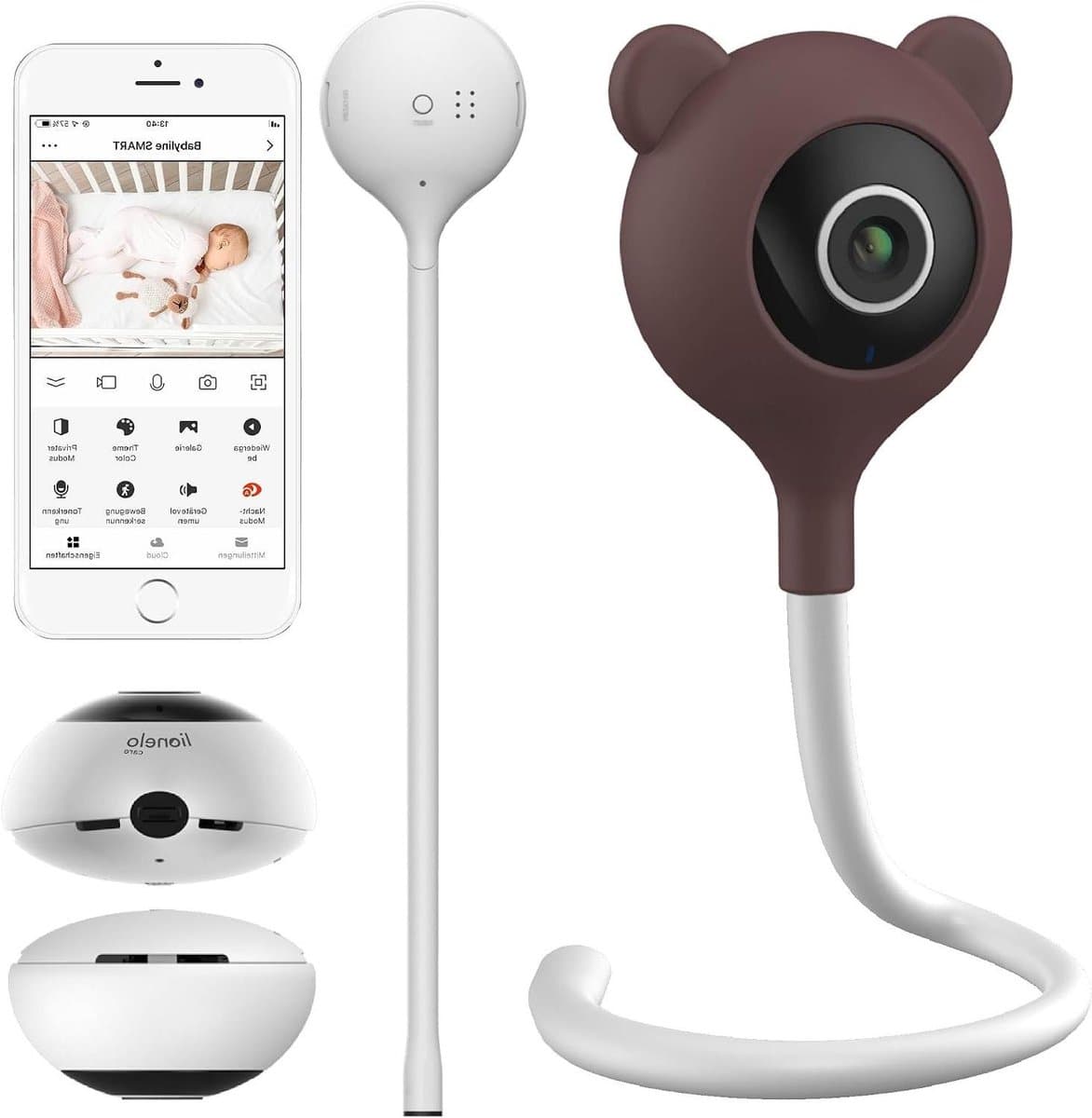 Babymonitor Camera - Babyfoon App - Kind Bewaken - Nachtzicht Tot 10m - 85 Graden Kijkhoek - Wit