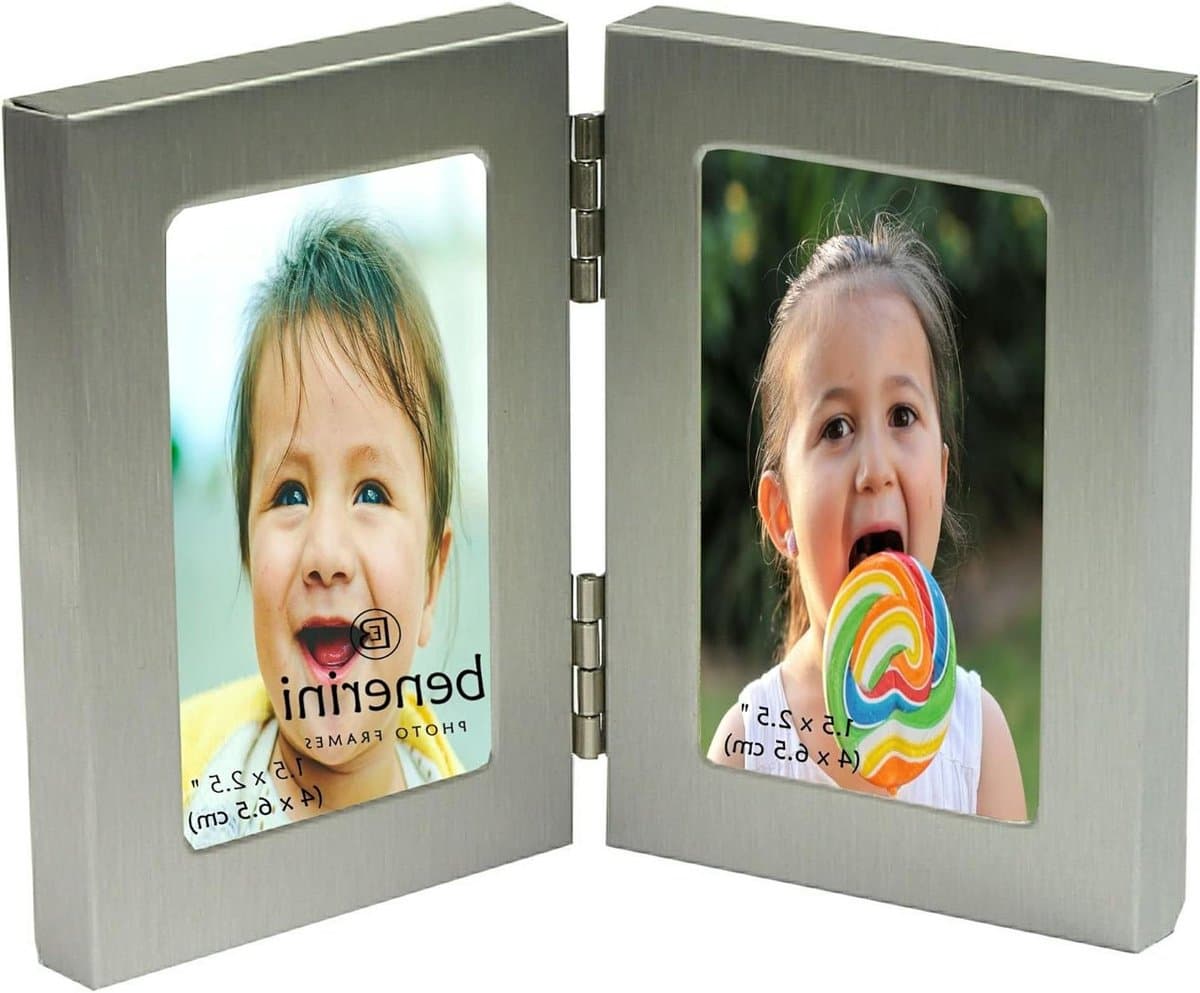 Fotolijst Aluminium - Dubbele Lijst - Foto's Tonen - Geborsteld Metaal - 6.35 x 3.81 x 0.1 cm - Zilver