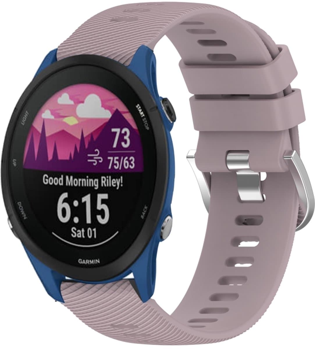 Voor Garmin Forerunner 255S 18mm Effen Kleur Siliconen Horlogeband (Roland Paars)