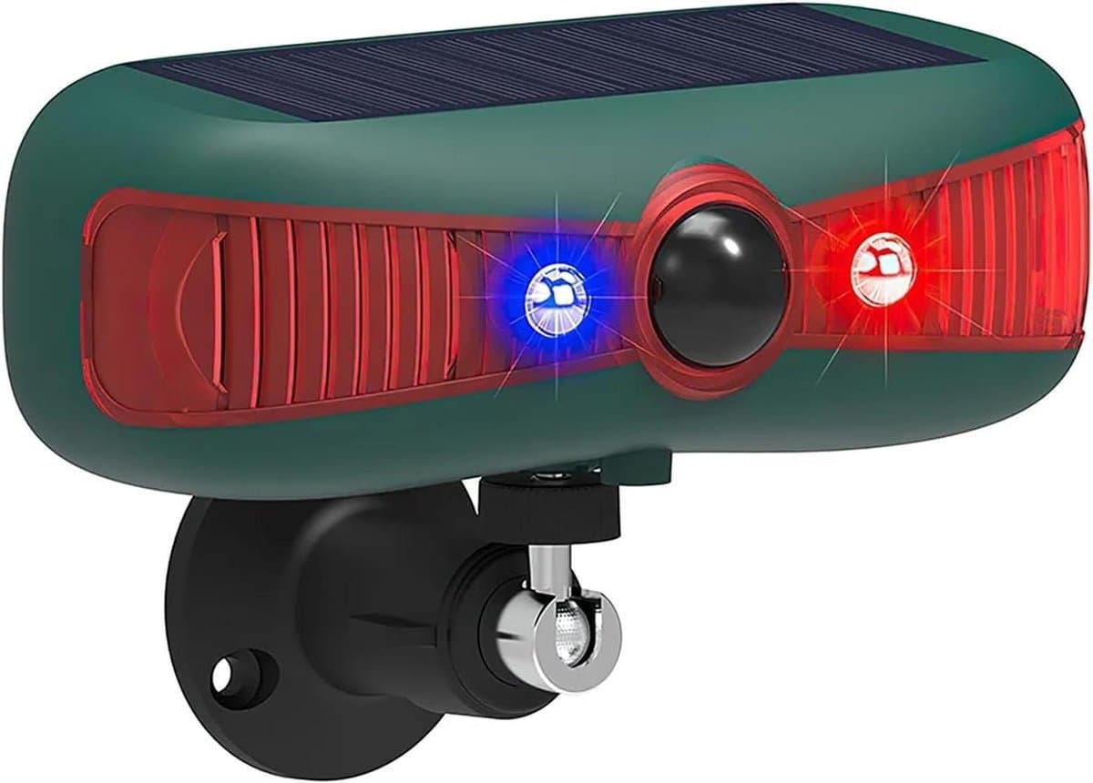 Zonne-alarm Bewegingsmelder - Buitenbeveiliging Sirene - Diefstalpreventie - 129 dB Dubbele Luidspreker - 6.5x20x10 cm - Wit