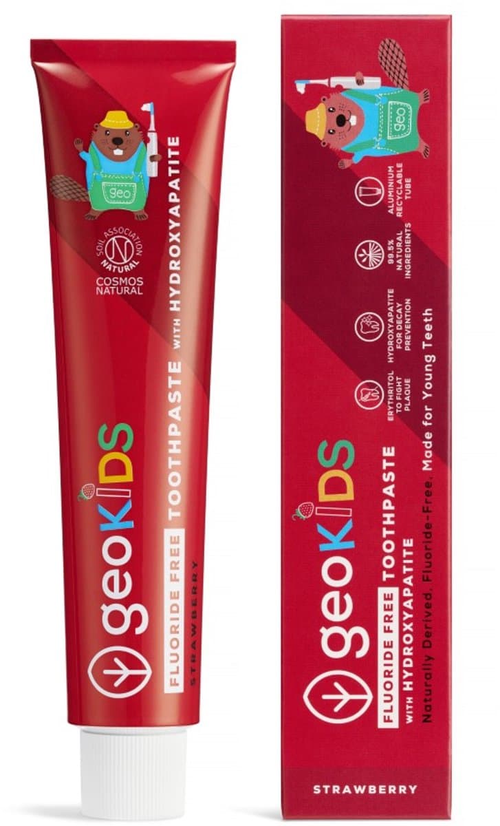 Georganics - Fluoride Free - Toothpaste with Hydroxyapatite - Strawberry - Kids - Natuurlijke tandpasta - Vegan