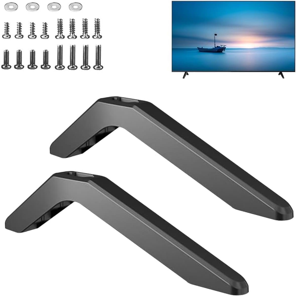 TV Pedestal Legs - Pedestal TV Base met Schroefset - TV Basis voor de meeste LCD LED TV's 32-40-49-50-55 Inch - Tot 75 kg draagvermogen