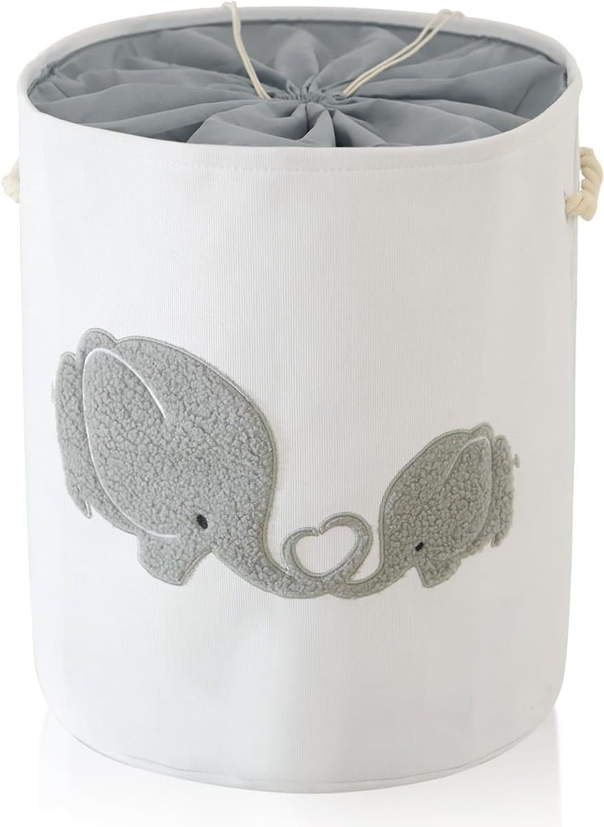 Extra grote wasmand voor baby's en kinderen, 58L met rits, ideaal voor speelgoed en kinderkamer decoratie