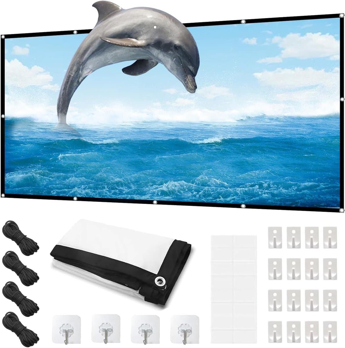 Hanging Double Sided Projectie Scherm 30cm - HD Vouwbaar Canvas voor Thuis, Kantoor en Buitenactiviteiten