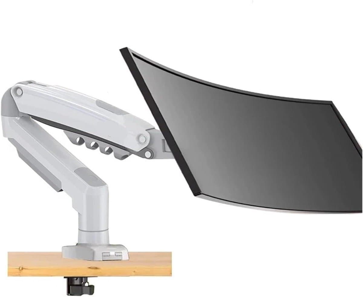 F80 2-9kg Populaire 17 "30" Monitor Screen Desktop Stand Computer Stand Gas Lente Lange Arm Clip Doorvoergat 360 Rotatie (Wit)