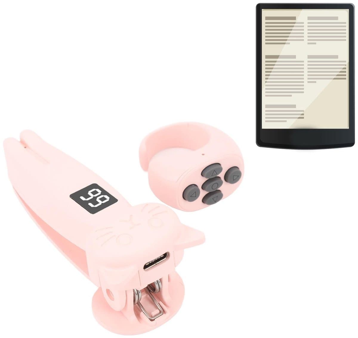 Dailygoods- Afstandsbediening - HD Digitaal Display - Ingebouwde Batterij - Snel Opladen - Voor Tablets - Pagina's Omslaan - Paginadraaier