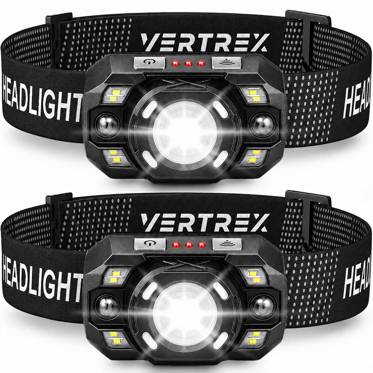 Vertrex Hoofdlamp LED Oplaadbaar - Instelbare Lichtbundel - Hoofdlampje - Hoofdlampen - Hardloop Licht - Hoofdzaklamp - USB-C – IPX5