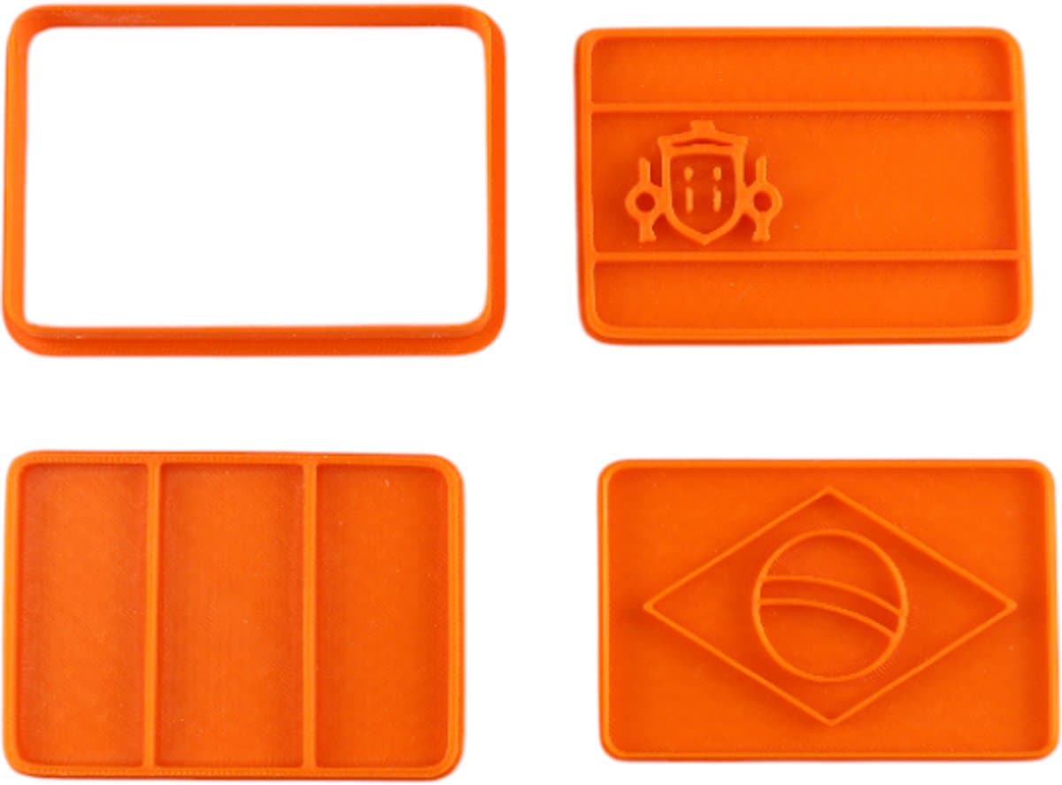 Uitsteekvormpjes voetbal – Koekjes Uitstekers – stempel voor deeg fondant klei – Cookie Cutter - WK & EK - Vlaggen set