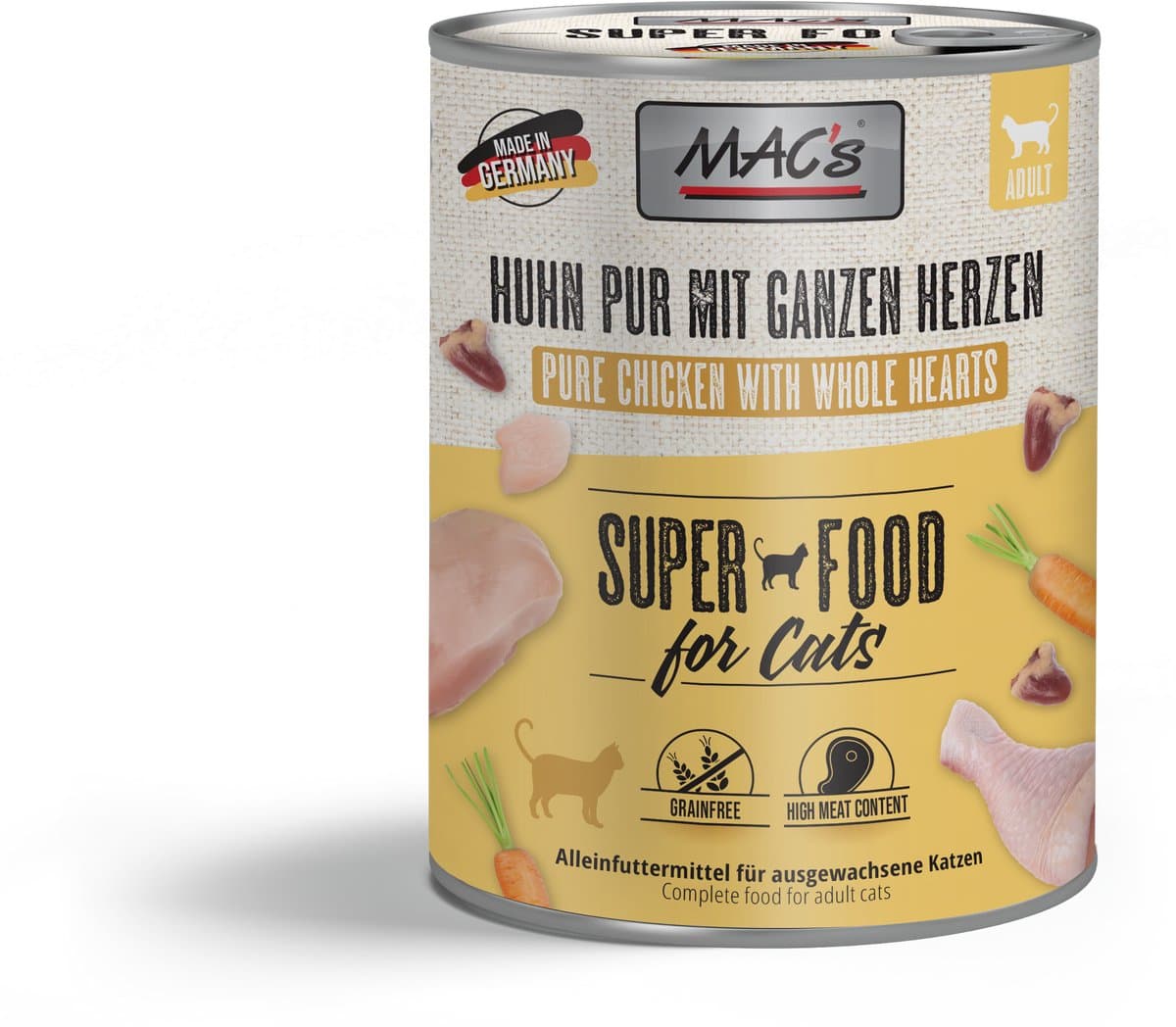 MAC's CAT - Puur blik 6x800g - Puur kip met hele kippenharten