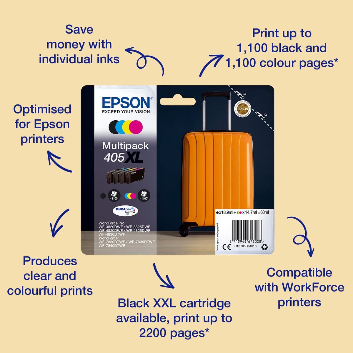 Epson Multipack 4-colours 405XL DURABrite Ultra Ink