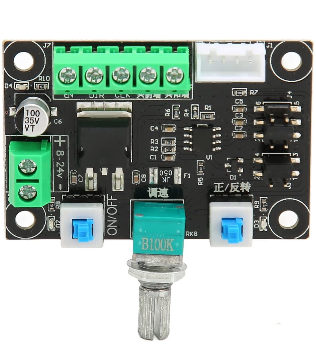 Dailygoody - Instelbare Stappenmotorcontroller - Stappenmotoraandrijving - Eenvoudige Snelheidsregelaar - Voorwaarts en Achterwaarts - PWM-pulssignaal