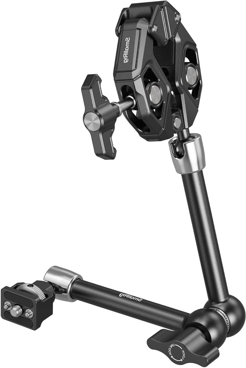 Magic Arm Crab Claw Clamp met Antikantel Retractable Pin, 1.5kg Draagvermogen voor GoPro, DSLR en Monitoren - Ideaal voor Fotografie en Videoproductie