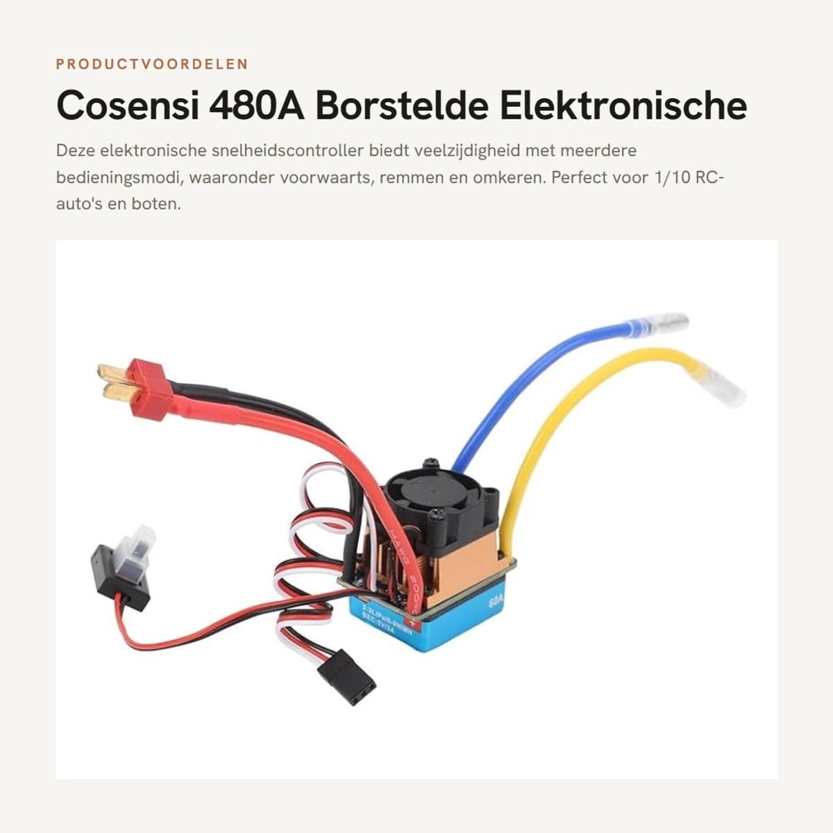 Dailygoods - 480A Borstelde Elektronische Snelheidscontroller met Koelventilator