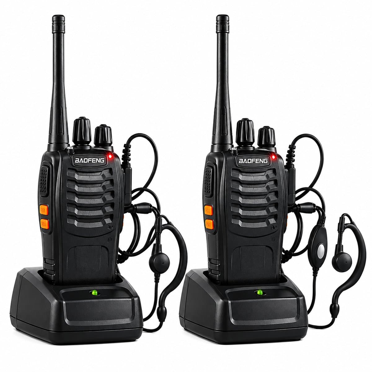 Baofeng® - Portofoon 2 Stuks - Walkie Talkie - Communicatiemiddel - Met Oortje - 5km Bereik - 446 Mhz - Met LED Zaklamp