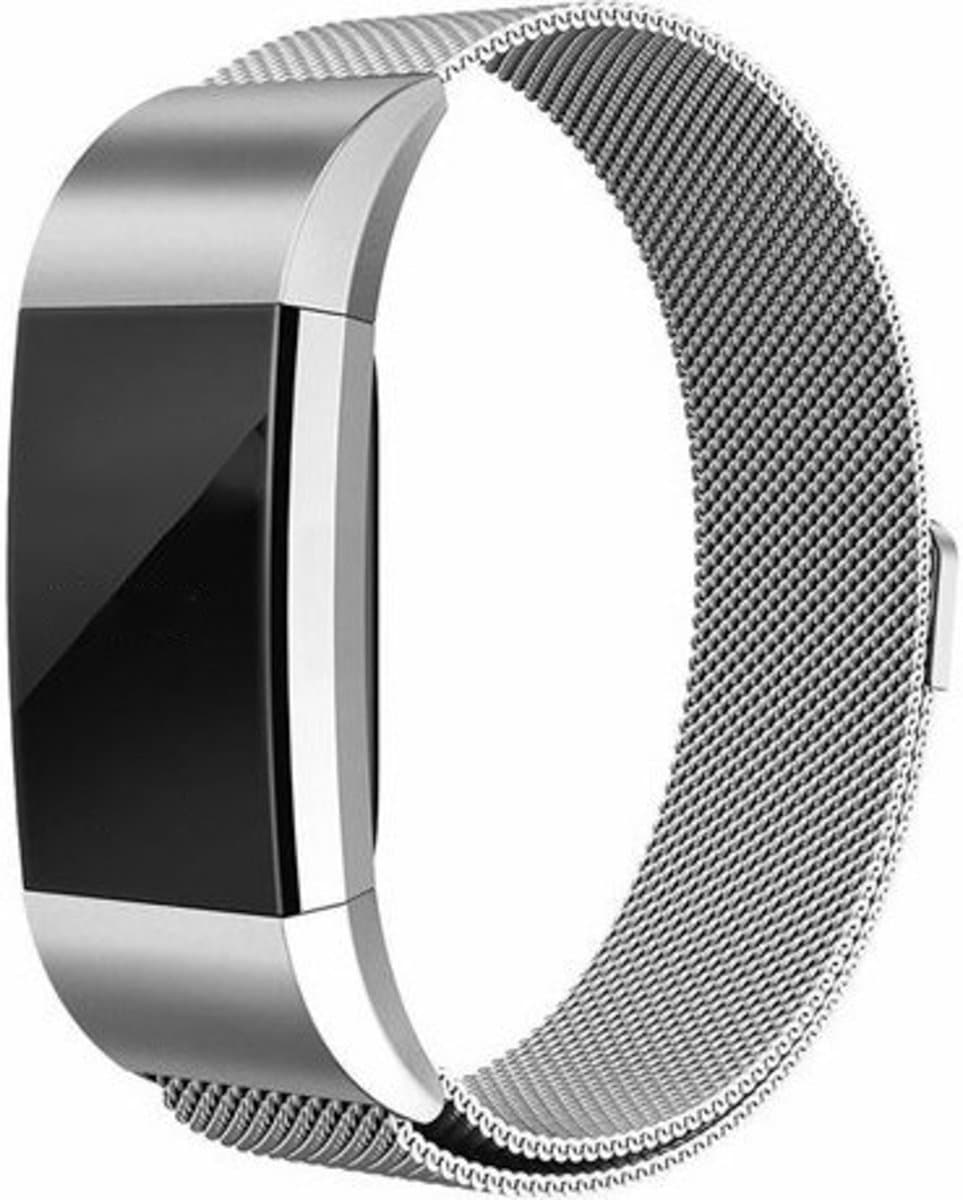 Fitbit Charge 2 milanese bandje (Small) - Zilver - Fitbit charge bandjes