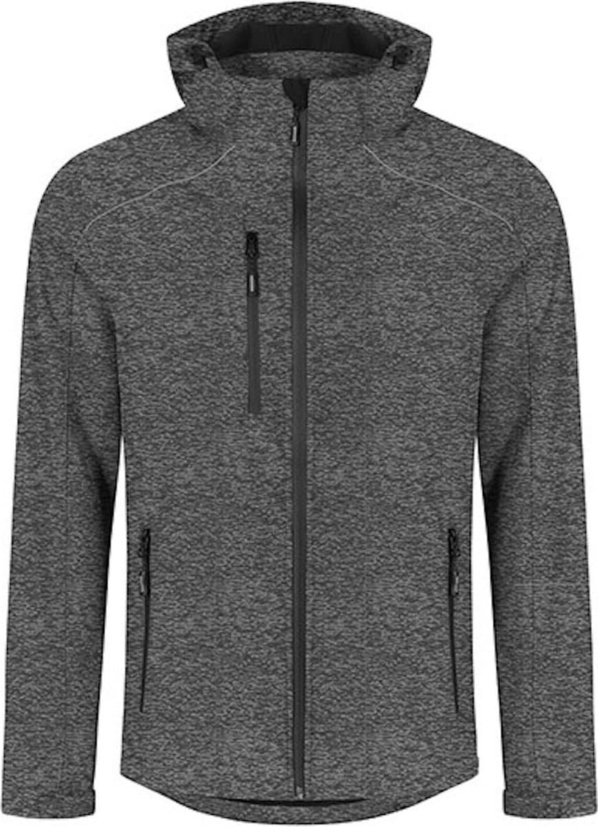 Men's Softshell Outdoorjas met afneembare capuchon Heather Grey - XL