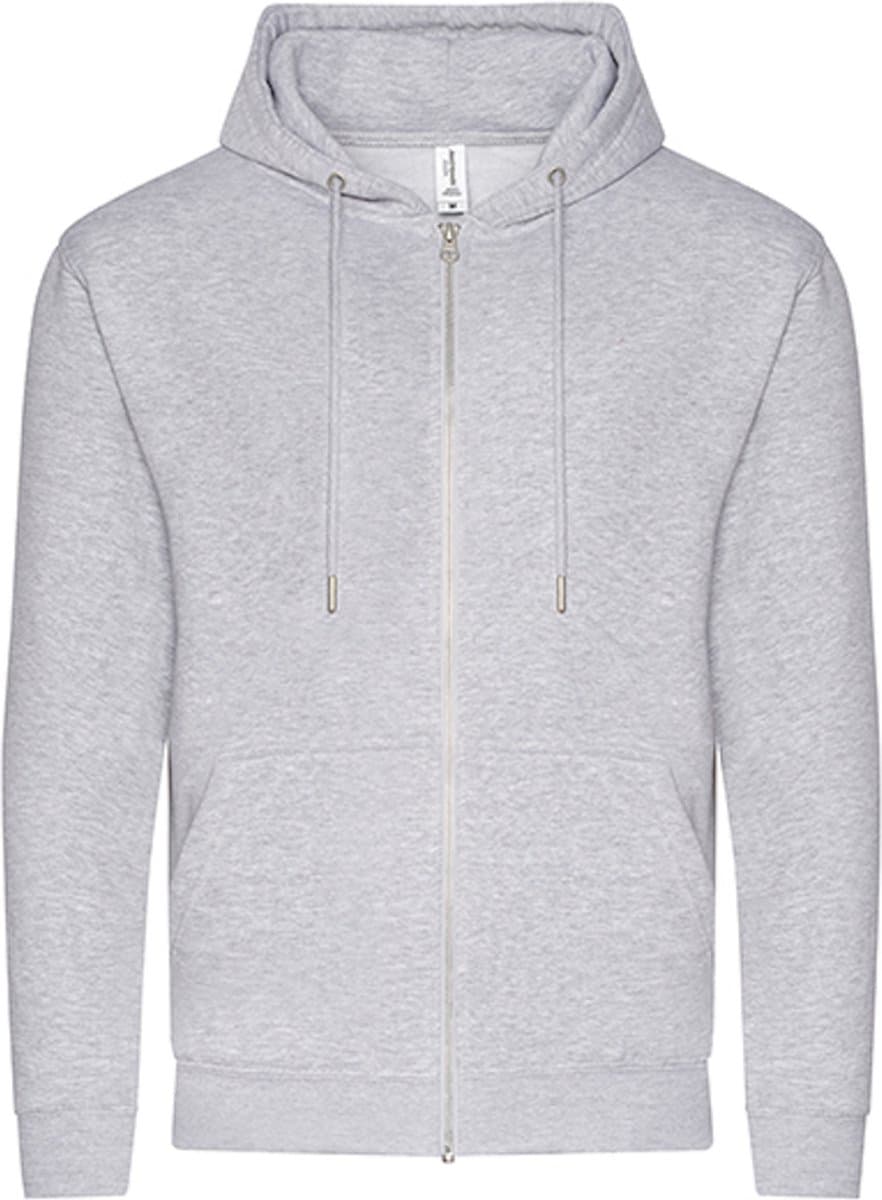 Organic Hoodie met rits en capuchon Heather Grey - M