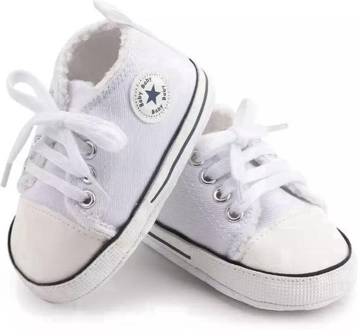 Steppies Babyschoentjes - Wit - Zachte Zool Antislip - Maat 20-21 (12-18 maanden, 13 cm) - Babyslofjes