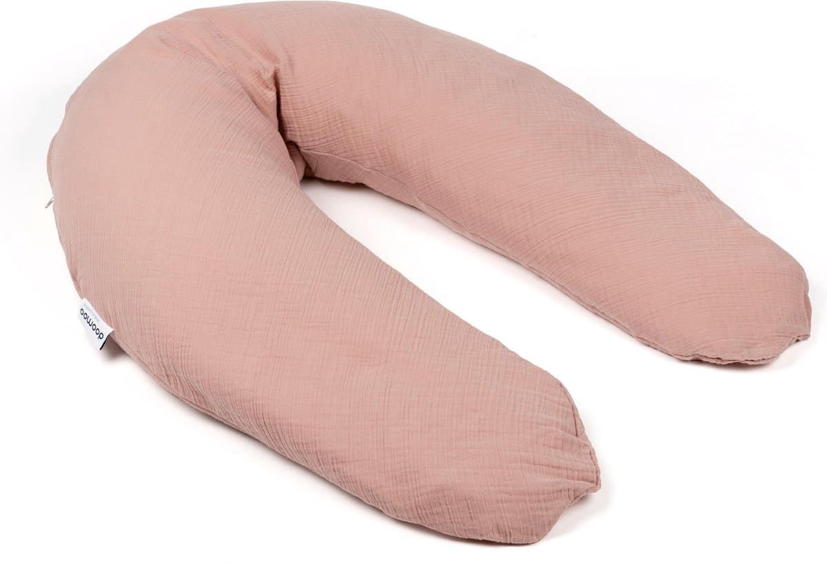 doomoo Comfy Big - Zwangerschapskussen & voedingskussen - Biologisch katoen - 190 cm - Tetra Pink