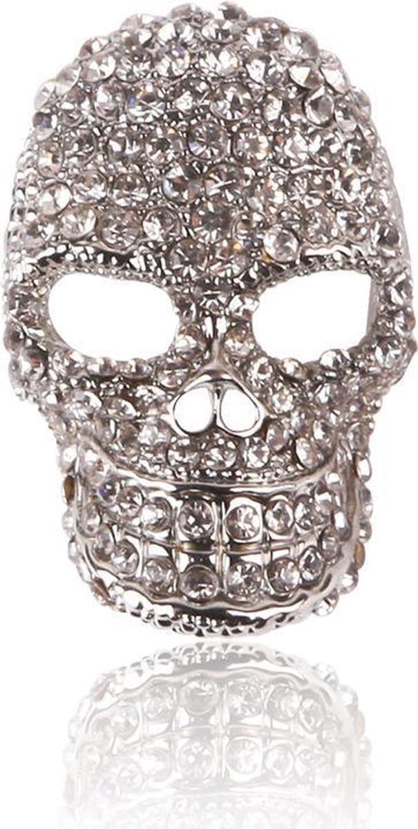 Winkrs - Doodshoofd Broche - Schedel pin met Strass