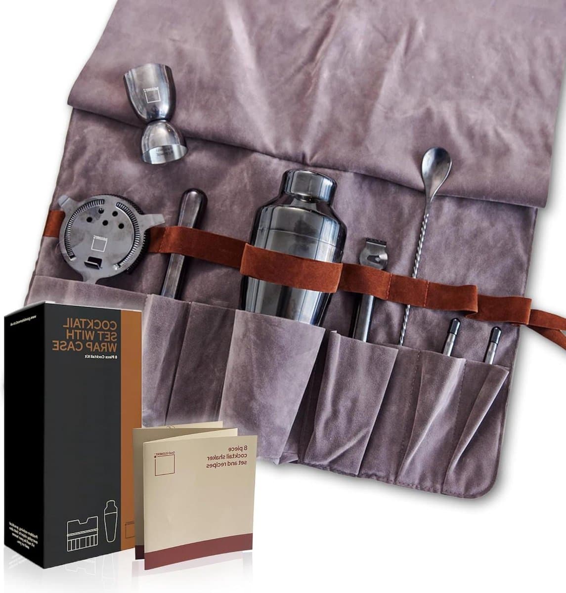 Cocktailshakerset 8 stuks met receptenboek - Espresso Martini set voor mixologie en cocktails - Barkar accessoires cocktail cadeausets bar set