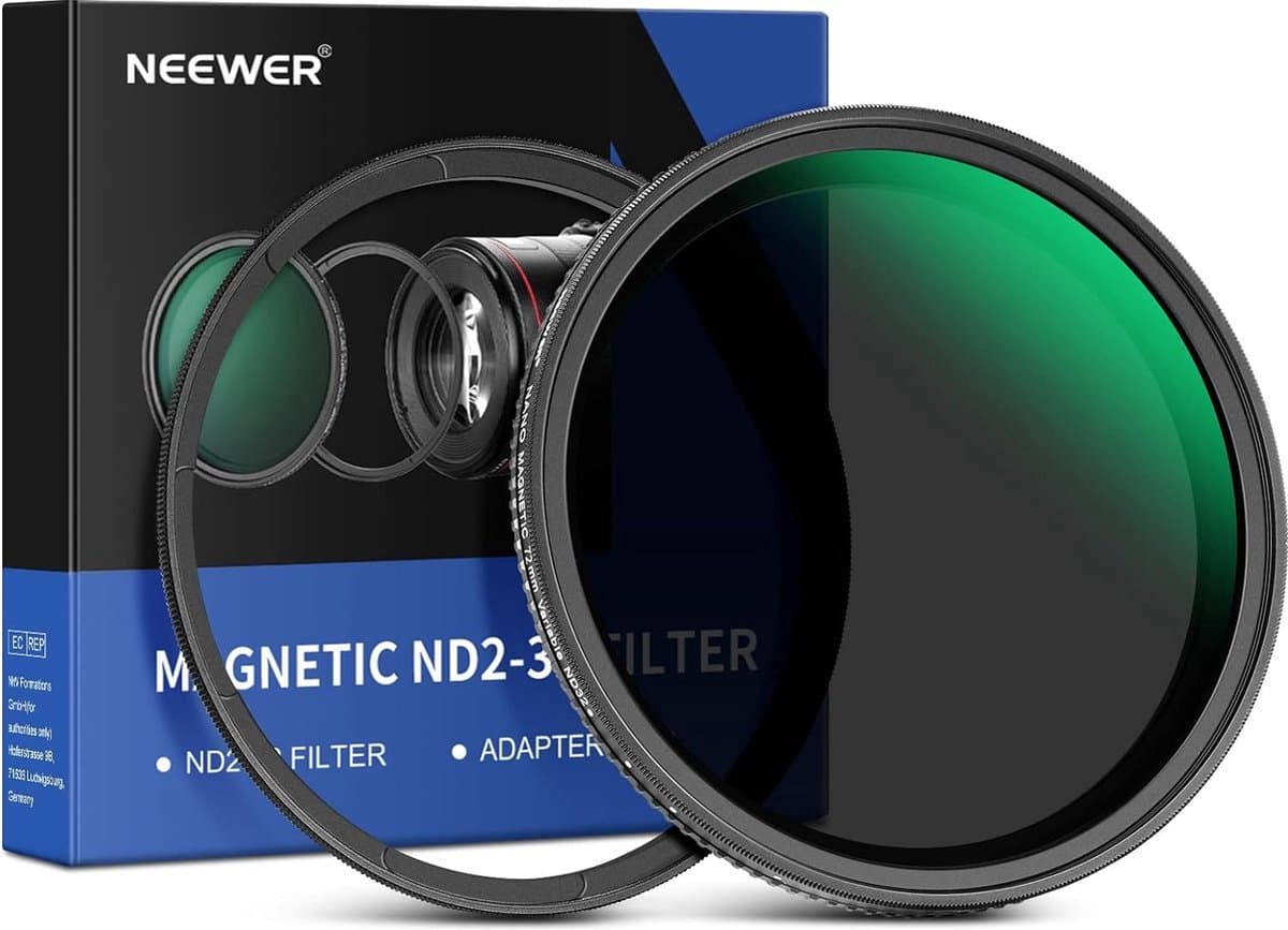 72 mm ND2-ND32 Magnetisch Variabel ND Filter (1-5 Stops) met Magnetische Adapterring, HD Verstelbaar Neutraal Dichtheidsfilter met Waterafstotende Dubbelzijdige 30 Lagen Coatings, Geen X Kruis - X01NSK709