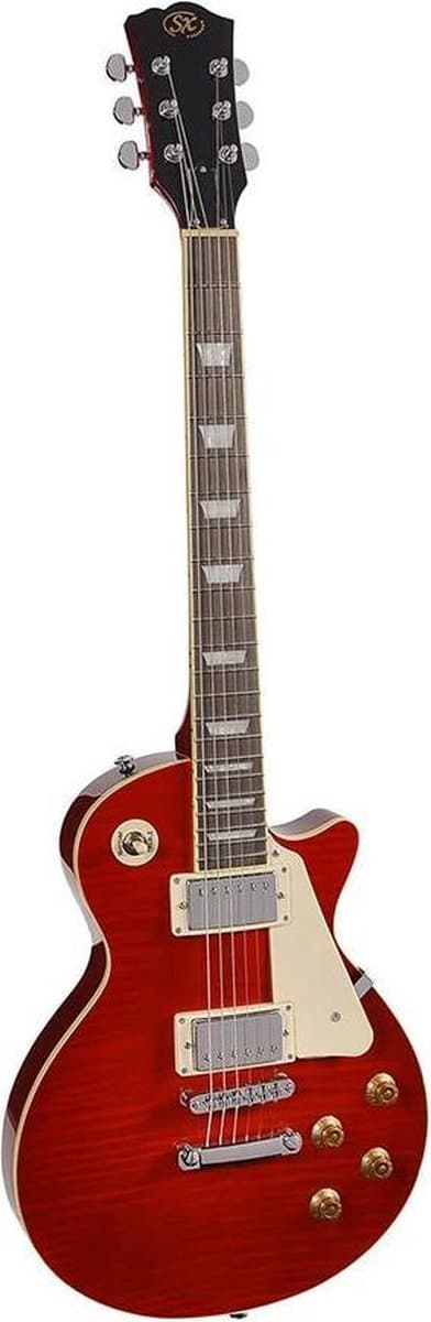 Elektrische gitaar SX EF3D-TWR Les Pauls Studio Style DeLuxe Transparant Wijnrood