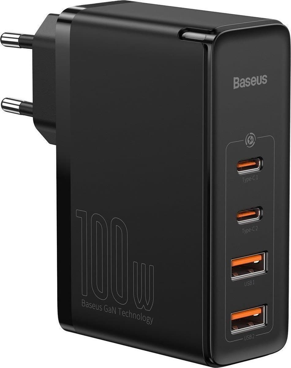 Baseus GaN2 Pro Snellader 2C+2U 100W Eu Zwart