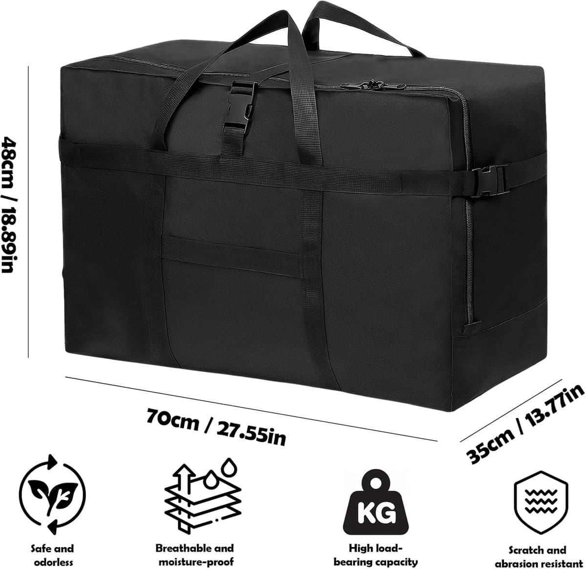 MeubelsvanJoep opbergdoos, opbergdoos met deksel, versterkte handgreep, kleding, opbergtas, kledingdoos, verhuisdozen voor kleding, jurken, beddengoed, zwart