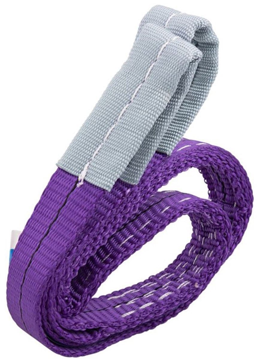 Hijsband 1 ton, paars, 1 meter, verstevigde lussen - TRAILERGEAR