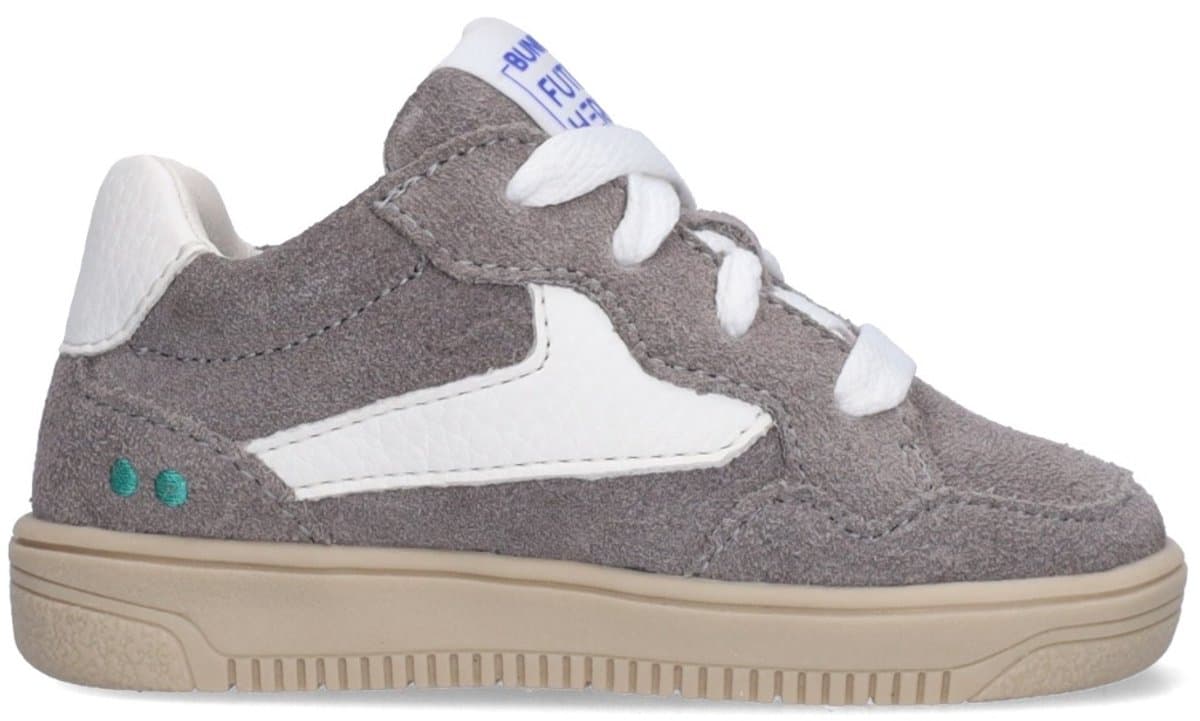 BunniesJR 226206-484 Jongens Lage Sneakers - Grijs - Leer - Veters