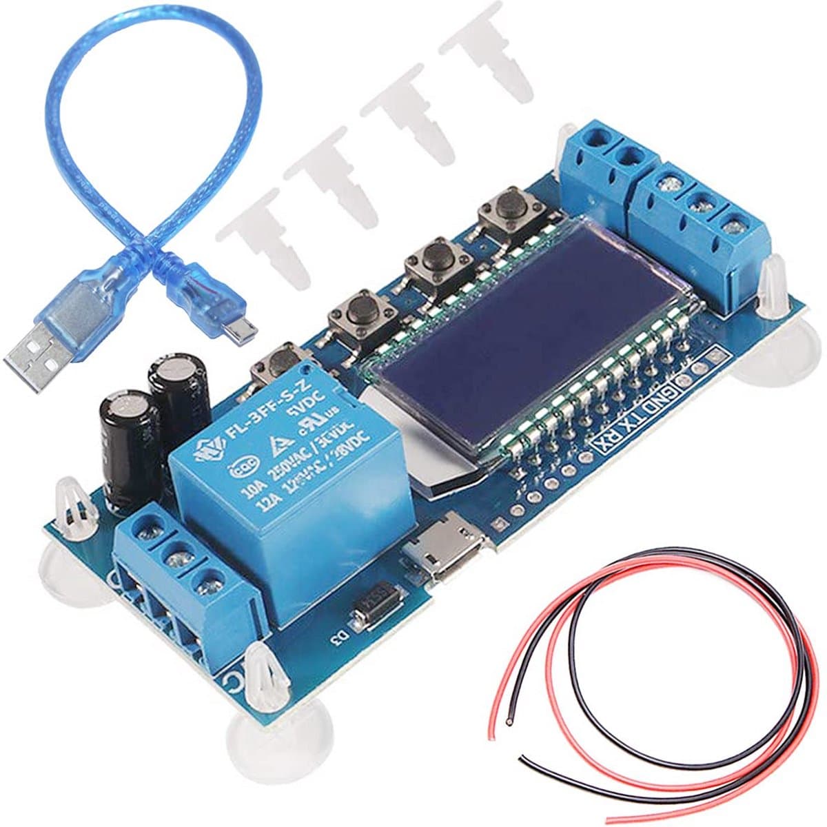 Tijdsvertraging Relais Controller Board 6-30V met Timerfunctie en LCD-scherm
