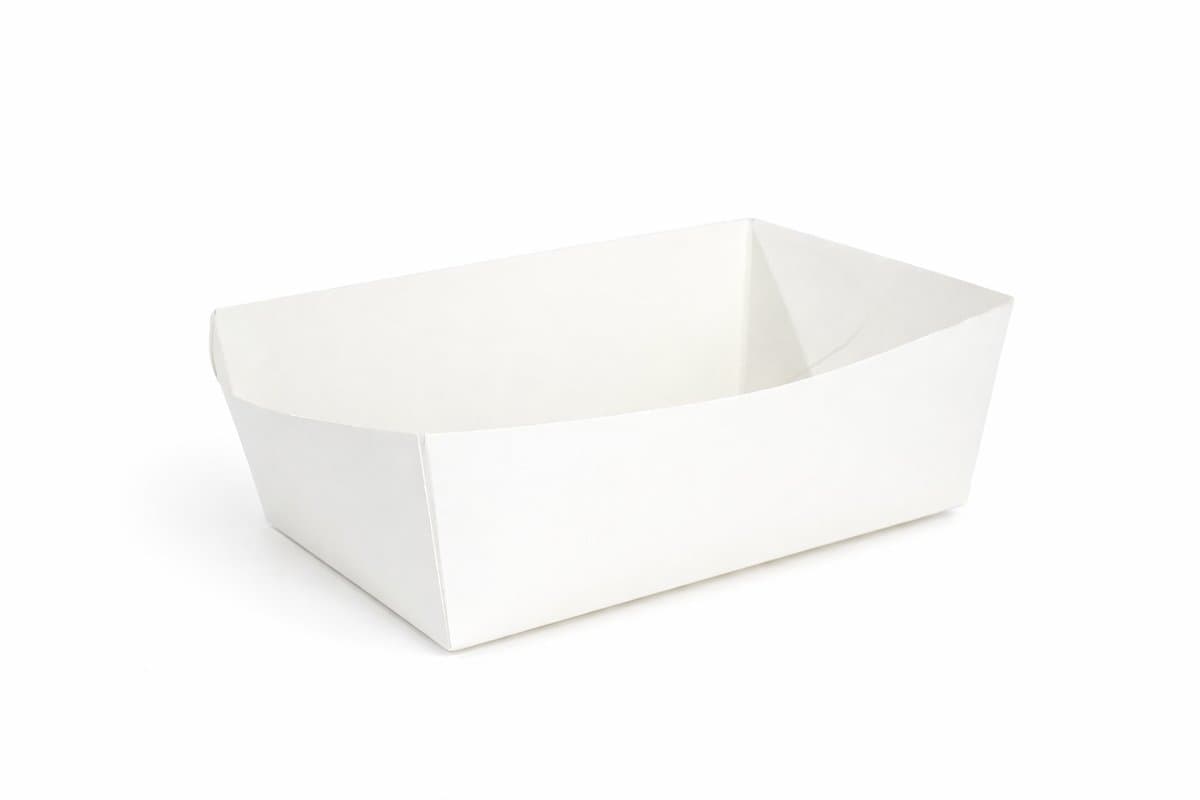 100x Frietbakje wit 94 - eco snackbakje - karton verpakking - snackbakje wit- 1000ml 16,5 x 10,5 x 6cm - wit 94- milieuvriendelijk - duurzaam - patat - barbecue - feestje - picknick - bbq - disposable - wegwerp - takeaway - serveerschaal - feestje