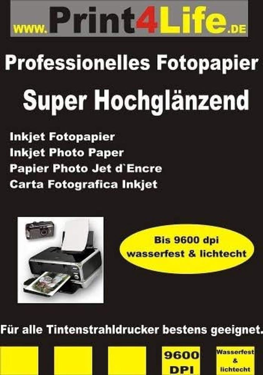 50 Vel Hoogglans Fotopapier 13x18 cm 180g/m² voor Inkjetprinters