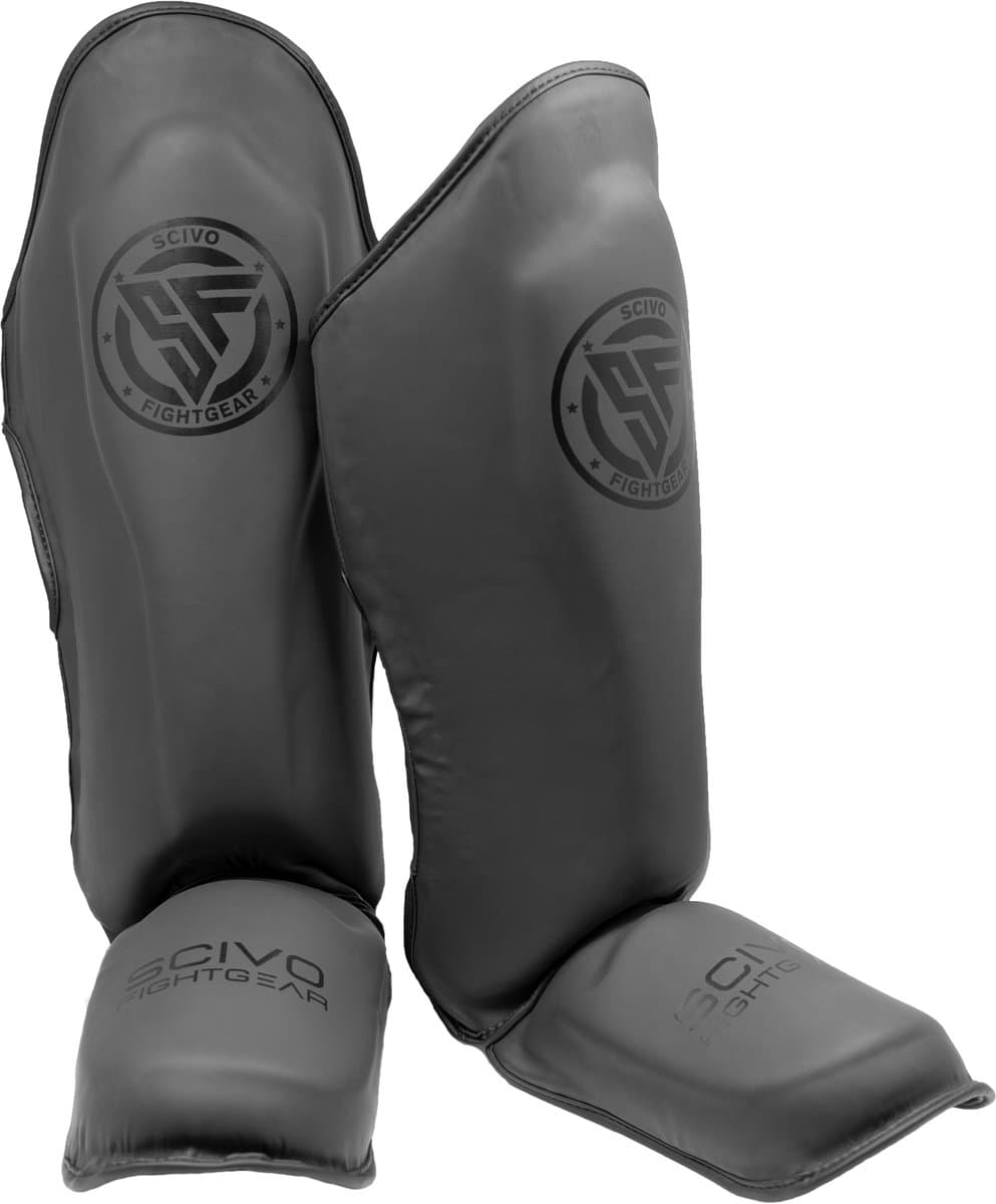 Scivo Fightgear Stealth Shinguards PU Black/Black (L)
