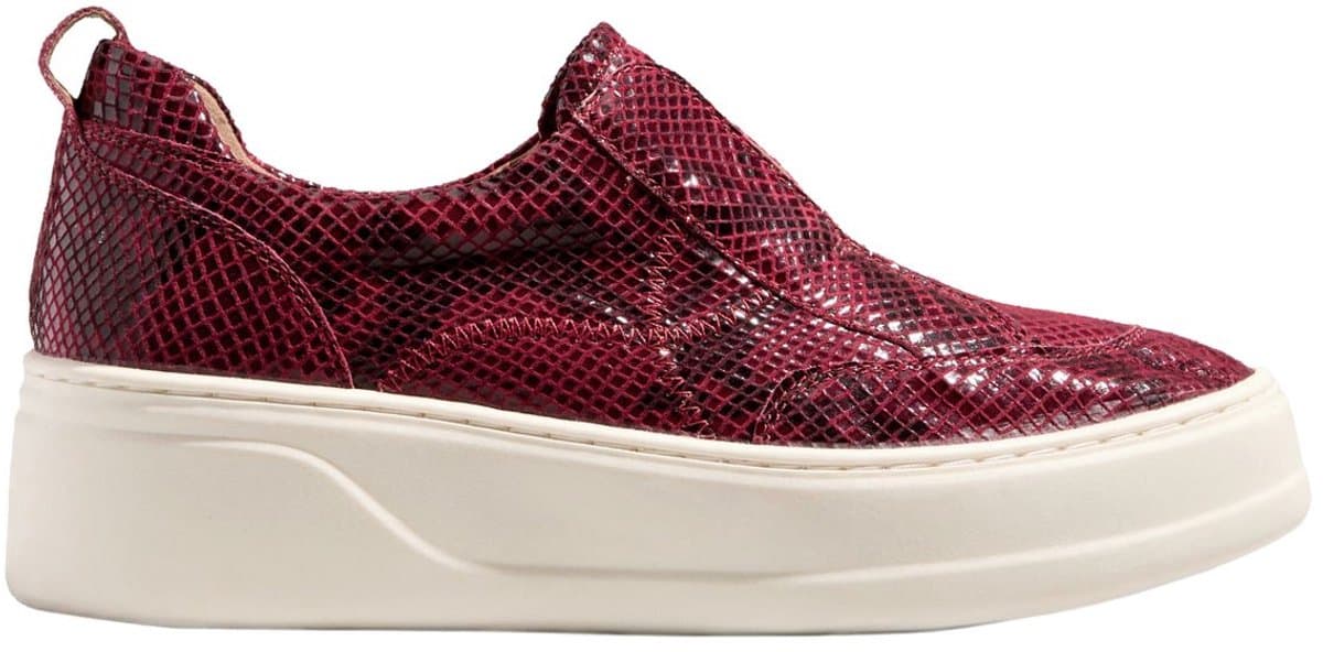 Next Signature leren sneakers met dikke sleehak en plateauzool