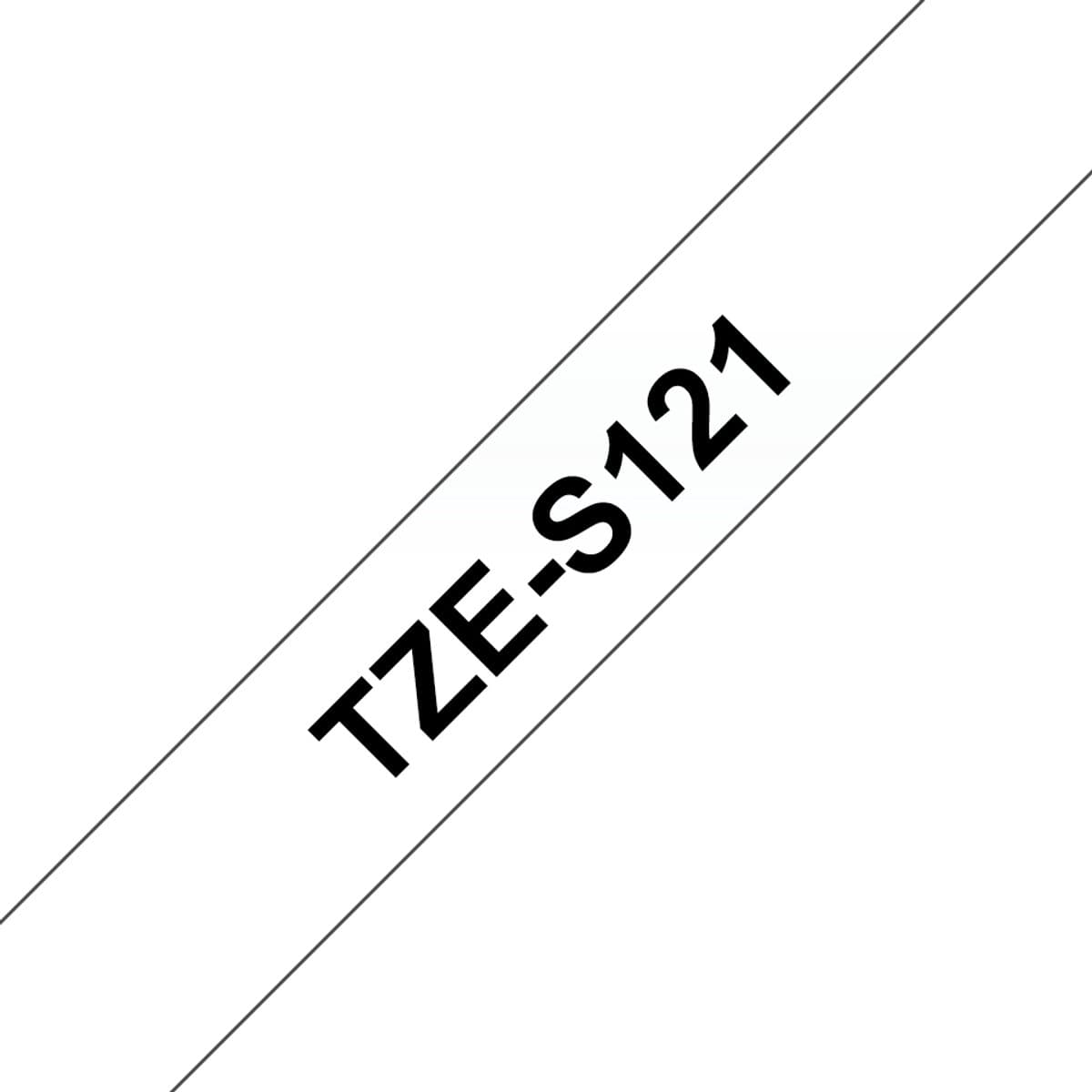 TZ-S121 9mm - black on transparant - extra sticky (8m)