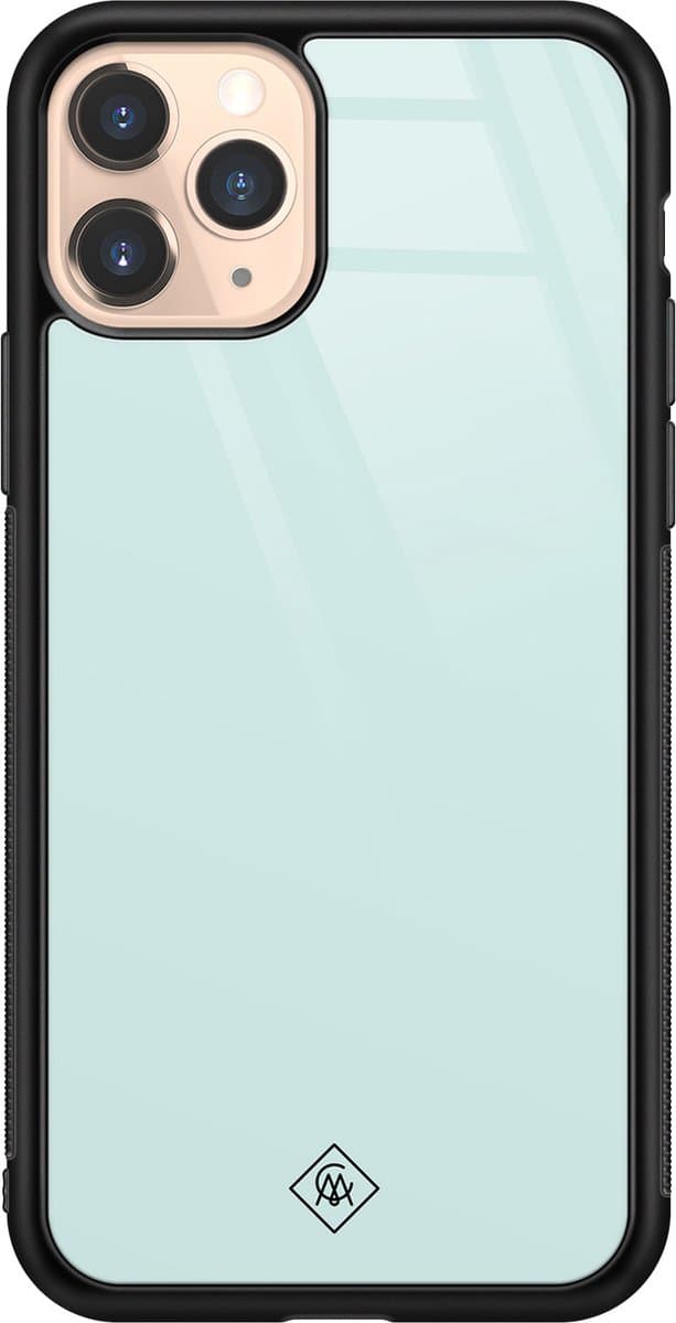 Casimoda® hoesje - Geschikt voor iPhone 11 Pro - Pastel Blauw - Luxe Hard Case Zwart - Backcover telefoonhoesje - Blauw