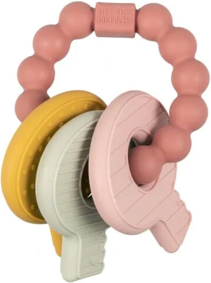 Little Dutch teether-hangertje van siliconen - roze