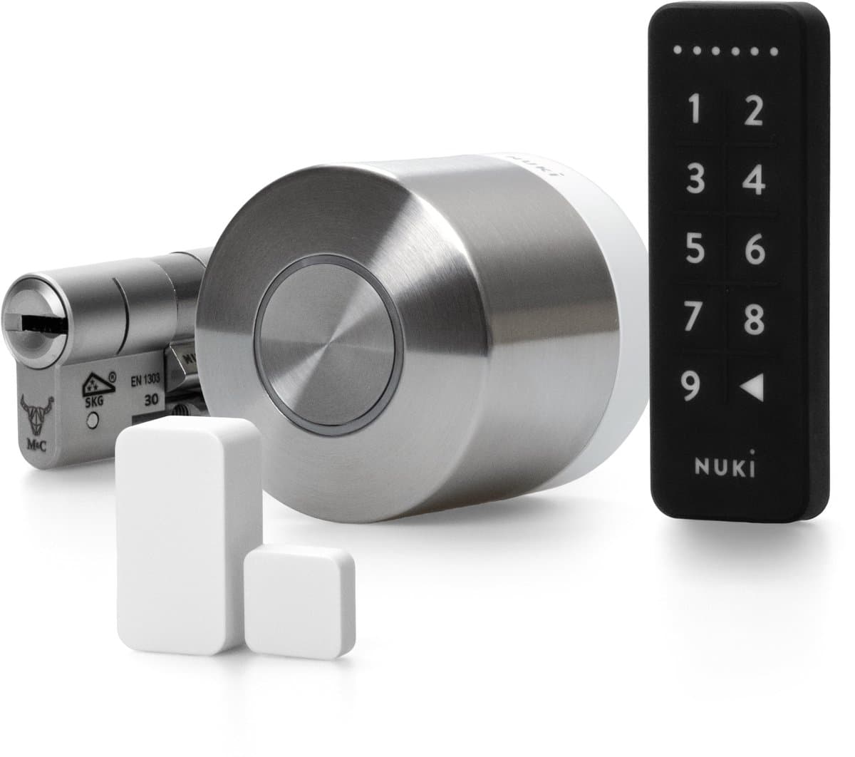 Nuki Ultra + keypad 1.0 + doorsensor : Toegang met smartphone en pincode inclusief SKG 3 sterren verstelbare cilinder