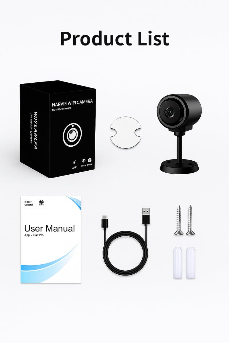 Narvie C1 Beveiligingscamera – 1080P HD IP Camera – Wifi – Nachtzicht – Bewegingsdetectie – Binnen/Buiten
