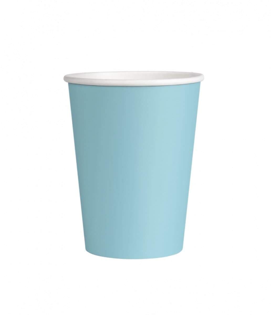Wegwerpbekertjes Pastel Blauw 7cm - 8st - Feestjecreatief