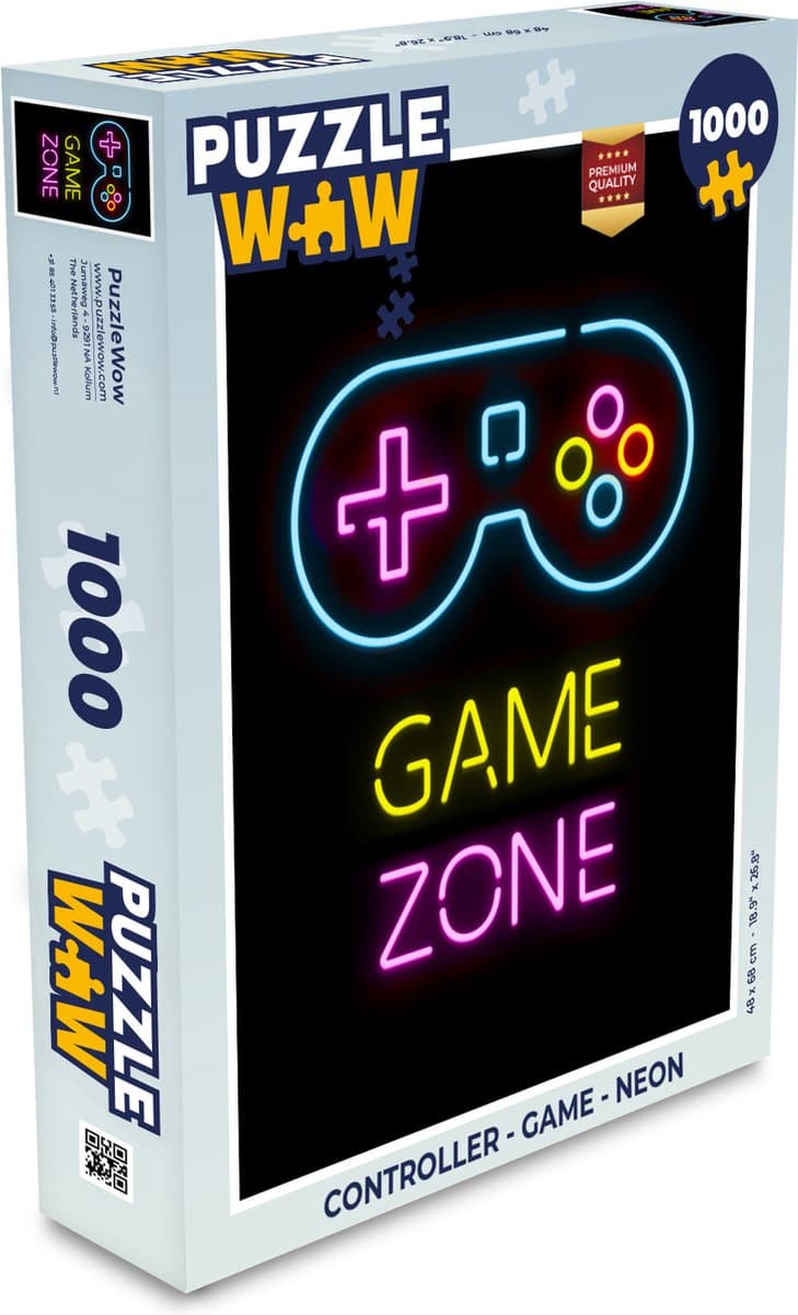 Puzzel Controller - Game - Neon - Zwart - Quotes - Game zone - Legpuzzel - Puzzel 1000 stukjes volwassenen