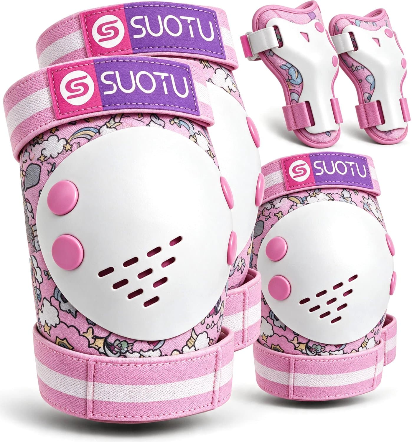Suotu Skate Beschermset Kinderen - Skate bescherming - Skeeler Beschermset - Eenhoorn - M