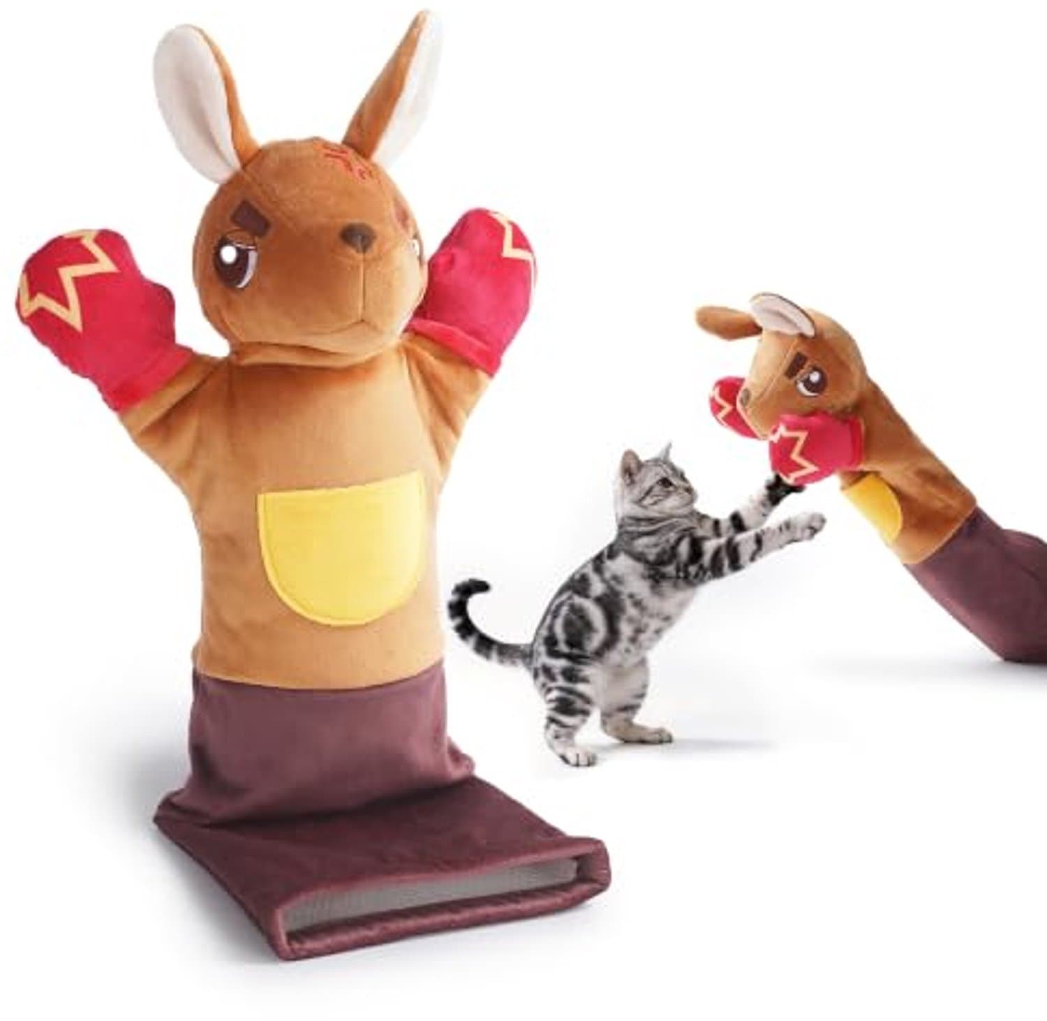 Namajunas - Interactieve Kangoeroe Bokser Handpop Kattenspeelgoed - Met 3-laagse armbescherming - Met hervulbare kattenkruidzakjes - Interactief voor Katten & Kittens - Huisdier Spelletjes - Katten Speelgoed - Kattenspeeltjes