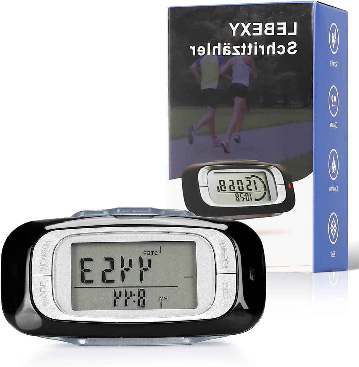 Stappenteller Clip - Fitness Tracker - Gezondheid Bijhouden - Groot Display - 7 Dagen Geheugen - Zwart
