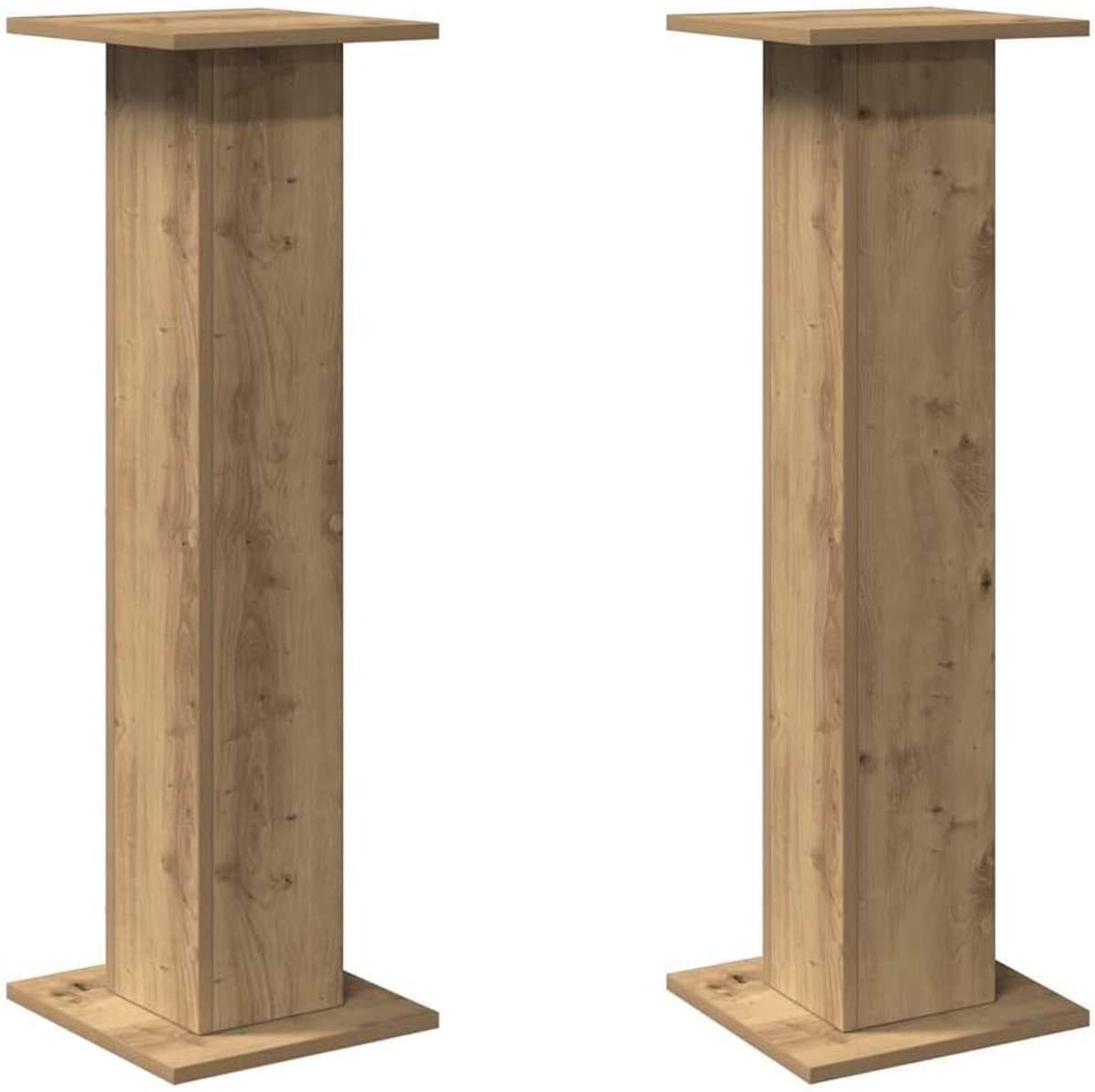 Eiken Afwerking, Bewerkt Hout, 2-delige Set, voor Moderne Woonkamer, Thuisbioscoop (30x30x95 cm)