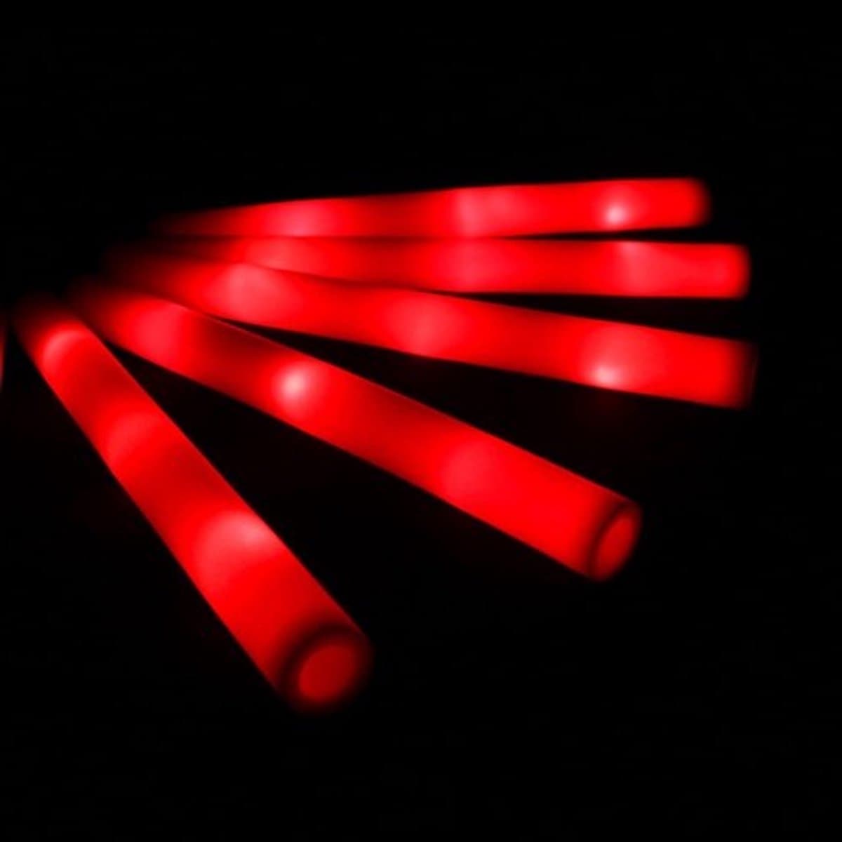 led-lichtstaven - schuim-feestverlichting - voor feestelijke evenementen - set van 15 stuks - 48 cm lang - rood