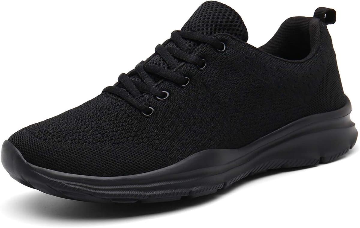 Hardloopschoenen, ademend, lichte gymschoenen, fitness, sneakers voor heren en dames, zwart, 38 EU