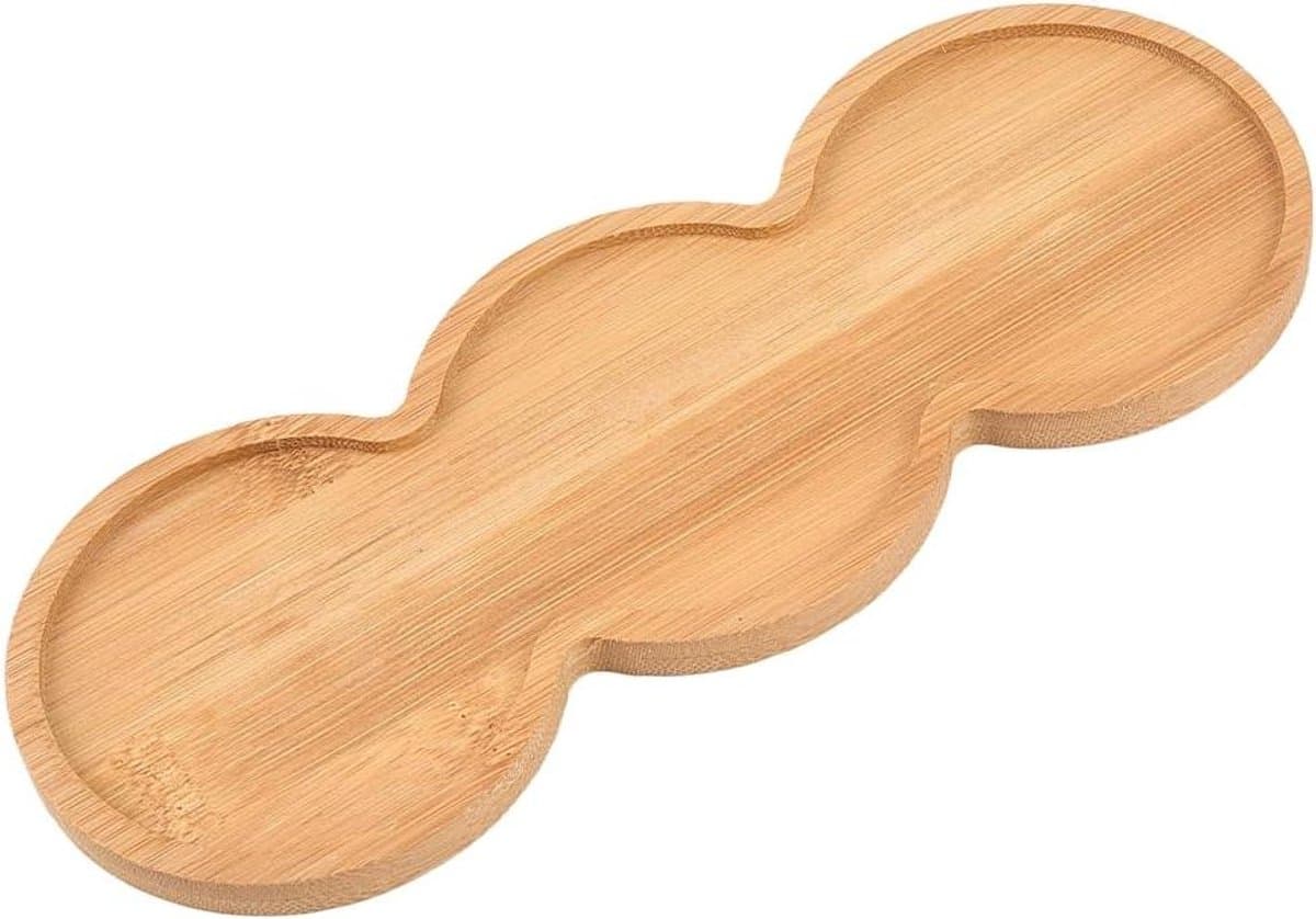 TTGoods - Bamboe Plantenschotel 22,5 x 8,5 cm - Houder Drainage Tray - Ronde Hout Zout Pepermolen Lade - Plantenplaten Bloempotten Tuin Buiten